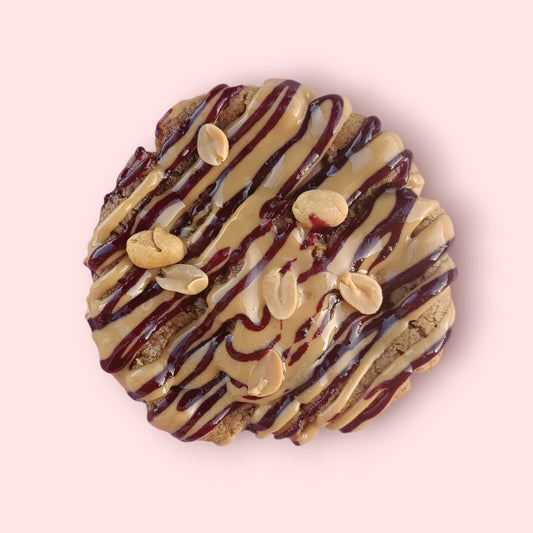 Cookie beurre de cacahuète et gelée de myrtille