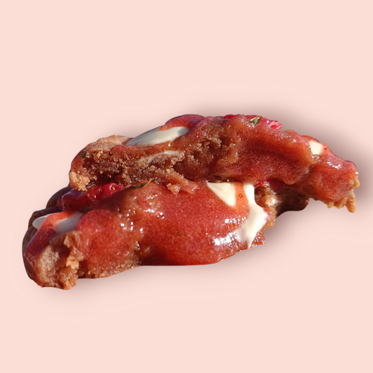 Cookie fraise, basilic et chocolat blanc